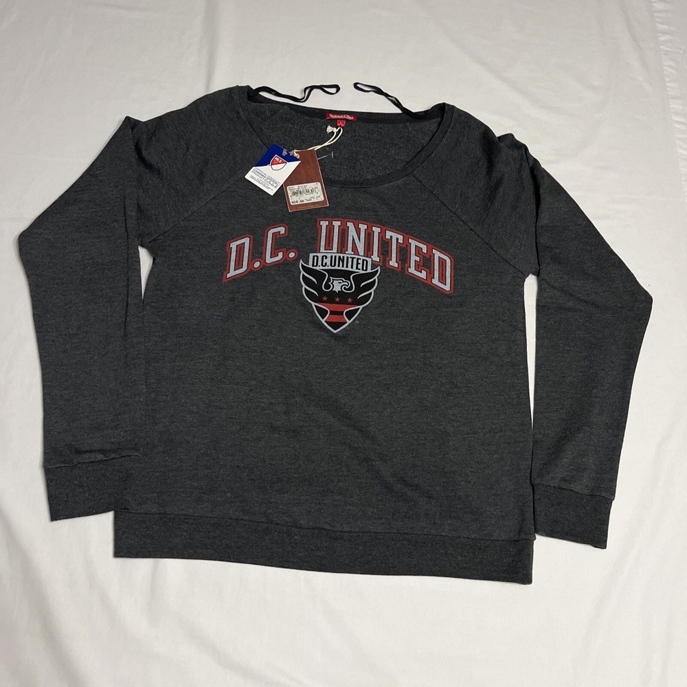 New Mitchell & Ness MLS DC United Sweatshirt Women's Large Off Shoulder